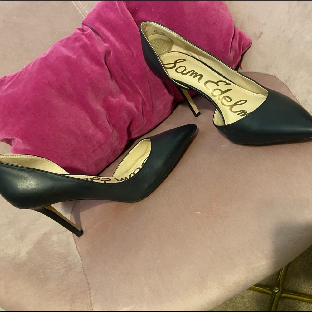 Sam Edelman Women's Black Hensen Half D'orsay Pump Black Pump